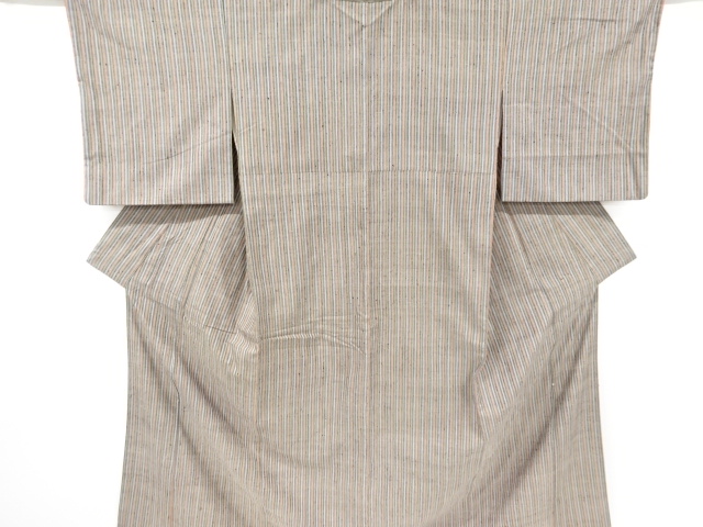 JAPANESE KIMONO / ANTIQUE KIMONO / SILK / HAND WOVEN TSUMUGI / STRIPE